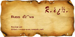 Russ Éva névjegykártya